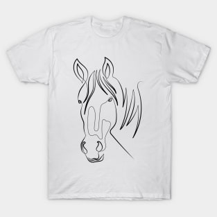 Horse In One Line | One Line Drawing | One Line Art | Minimal | Minimalist T-Shirt